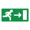 Pictogram Emergency exit to the right 400x200mm Vinyl adhesive